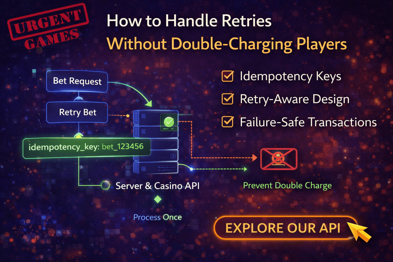 Idempotency Casino API: Estä kaksinkertainen veloitus
